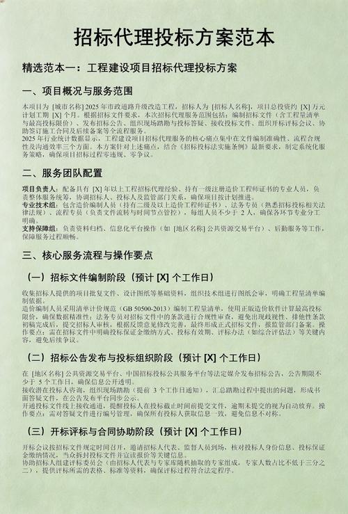 招投标代理服务投标方案范本